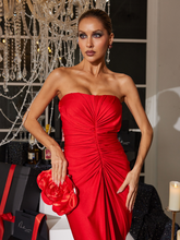 Load image into Gallery viewer, Wells Red Flower Satin Clutch
