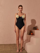 Load image into Gallery viewer, Wesson Flower One Piece Swimsuit In Black

