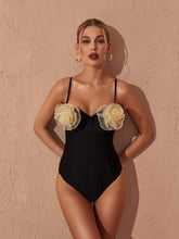 Load image into Gallery viewer, Wesson Flower One Piece Swimsuit In Black
