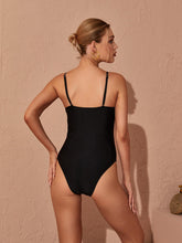 Load image into Gallery viewer, Wesson Flower One Piece Swimsuit In Black
