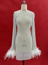 Load image into Gallery viewer, Xanthe Rhinestone Mesh Mini Dress In White
