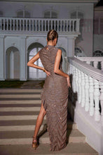 Load image into Gallery viewer, Yusuf Sleeveless Asymmetric Sequin Dress
