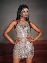 Load image into Gallery viewer, Zaiden Rhinesone Mesh Mini Dress
