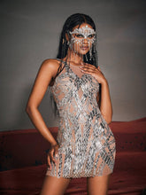Load image into Gallery viewer, Zaiden Rhinesone Mesh Mini Dress
