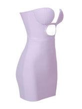 Load image into Gallery viewer, Zander Strapless Cutout Bandage Dress In Lilac
