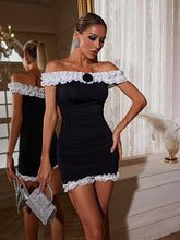 Load image into Gallery viewer, Zelma Off Shoulder Flower Mini Dress
