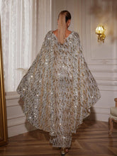 Load image into Gallery viewer, Zephyrus Draped Sleeve Sequin Maxi Dress
