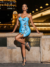 Load image into Gallery viewer, Zerah Spaghetti Bow Cutout Bandage Dress
