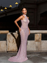 Load image into Gallery viewer, Zoie See Through Rhinestone Maxi Dress
