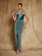 Load image into Gallery viewer, Omilaní Strapless Patchwork Maxi Dress
