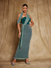 Load image into Gallery viewer, Omilaní Strapless Patchwork Maxi Dress
