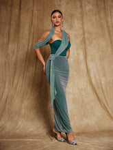 Load image into Gallery viewer, Omilaní Strapless Patchwork Maxi Dress
