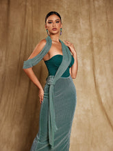 Load image into Gallery viewer, Omilaní Strapless Patchwork Maxi Dress

