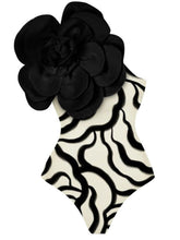 Load image into Gallery viewer, Aureliana Flower Zebra Printed One Piece Swimsuit
