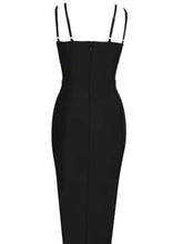 Load image into Gallery viewer, Coretta Pearl Coutout Bandage Dress In Black
