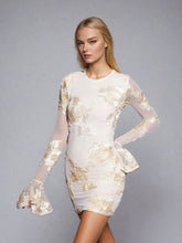 Load image into Gallery viewer, Annabeth Long Sleeve Flower Mini Dress
