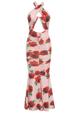 Load image into Gallery viewer, Charlotte Halterneck Rose Printed Maxi Dress
